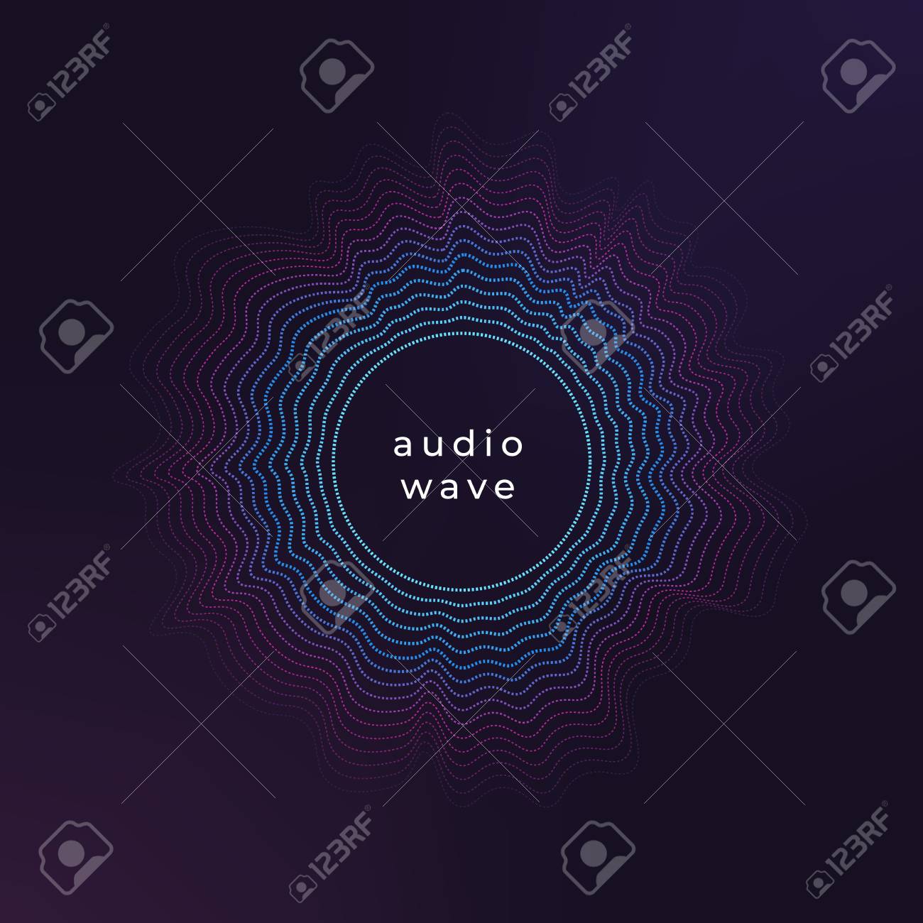 사운드 서클 웨이브. 추상 음악 리플, 오디오 진폭 파도 플럭스 벡터 배경. 사운드 음악 리플, 서클 웨이브 오디오 신호의 그림 로열티  무료 사진, 그림, 이미지 그리고 스톡포토그래피. Image 117603541