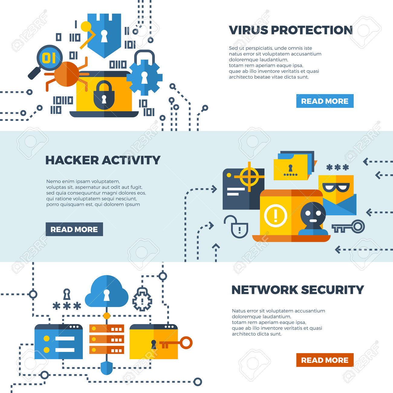 Online communication security, computer protection vector web banners set. Protect computer firewall, protect access to network illustration - 165867263 Online communication security, computer protection vector web banners set. Protect computer firewall, protect access to network illustration - 165867263