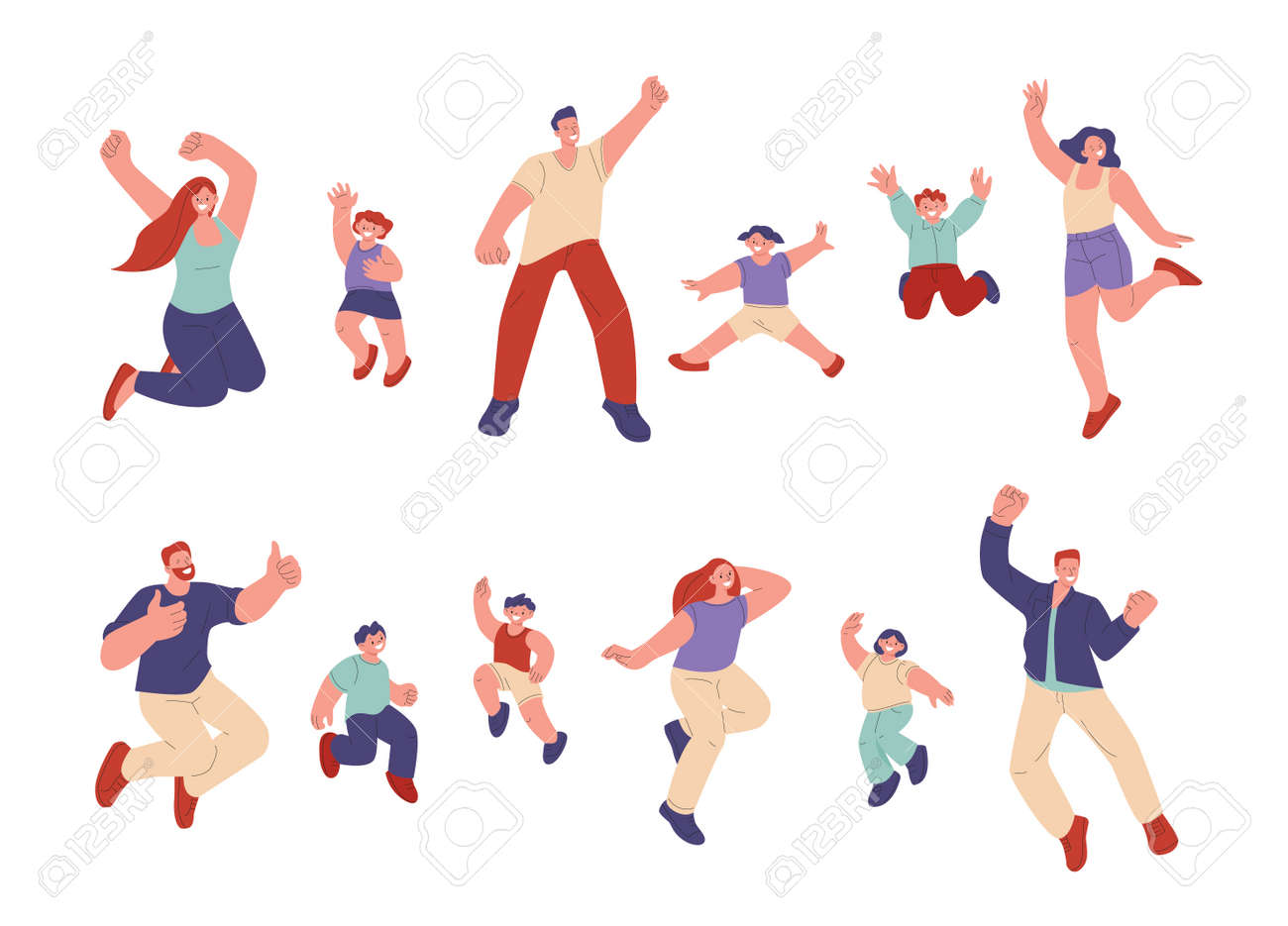 Jumping kids yong child character in jump Vector Image