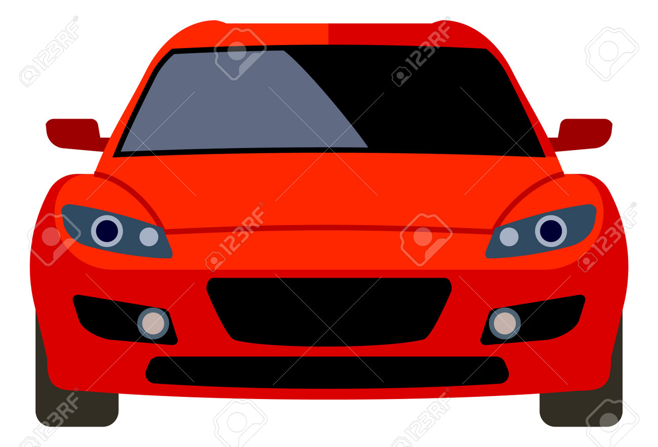 赤いスポーツカーの絵画 フレームアート