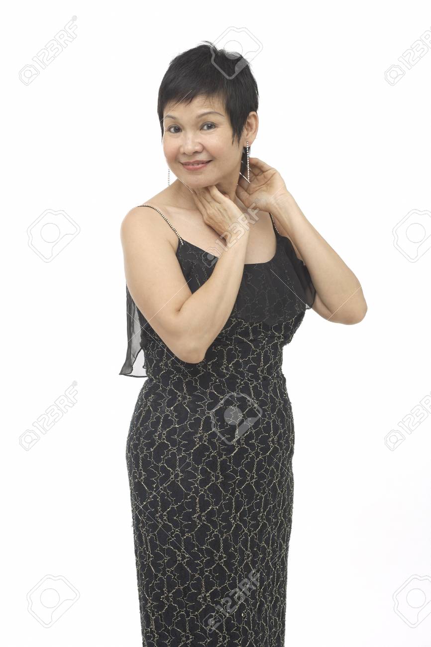 black dress for mature lady