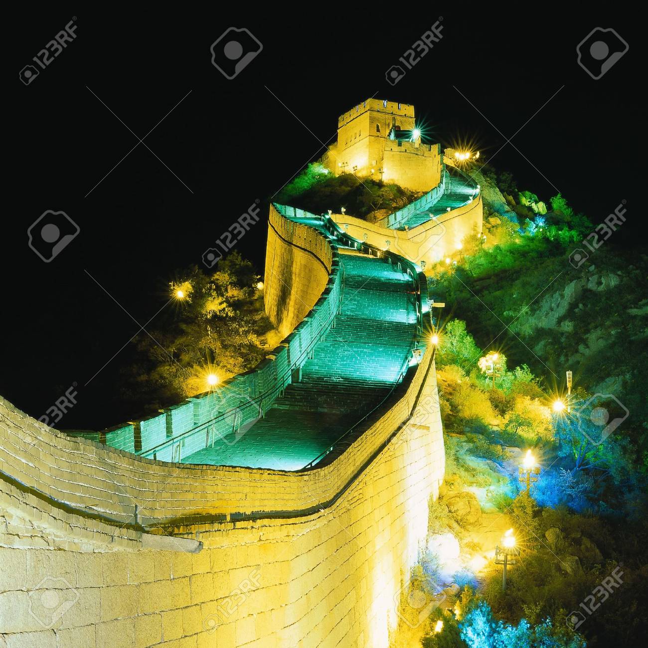 万里の長城の夜 の写真素材 画像素材 Image