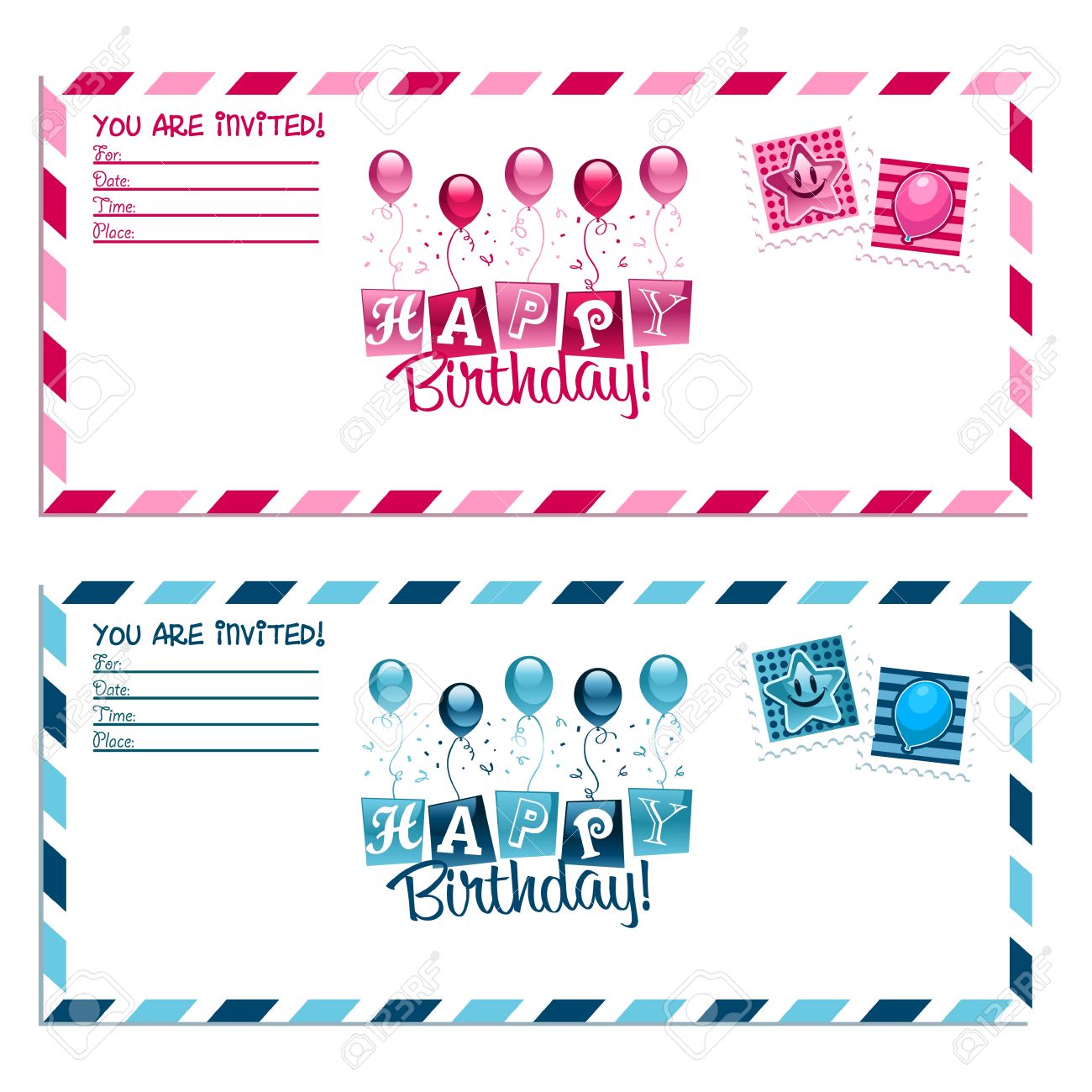birthday party invitation envelope birthday envelope