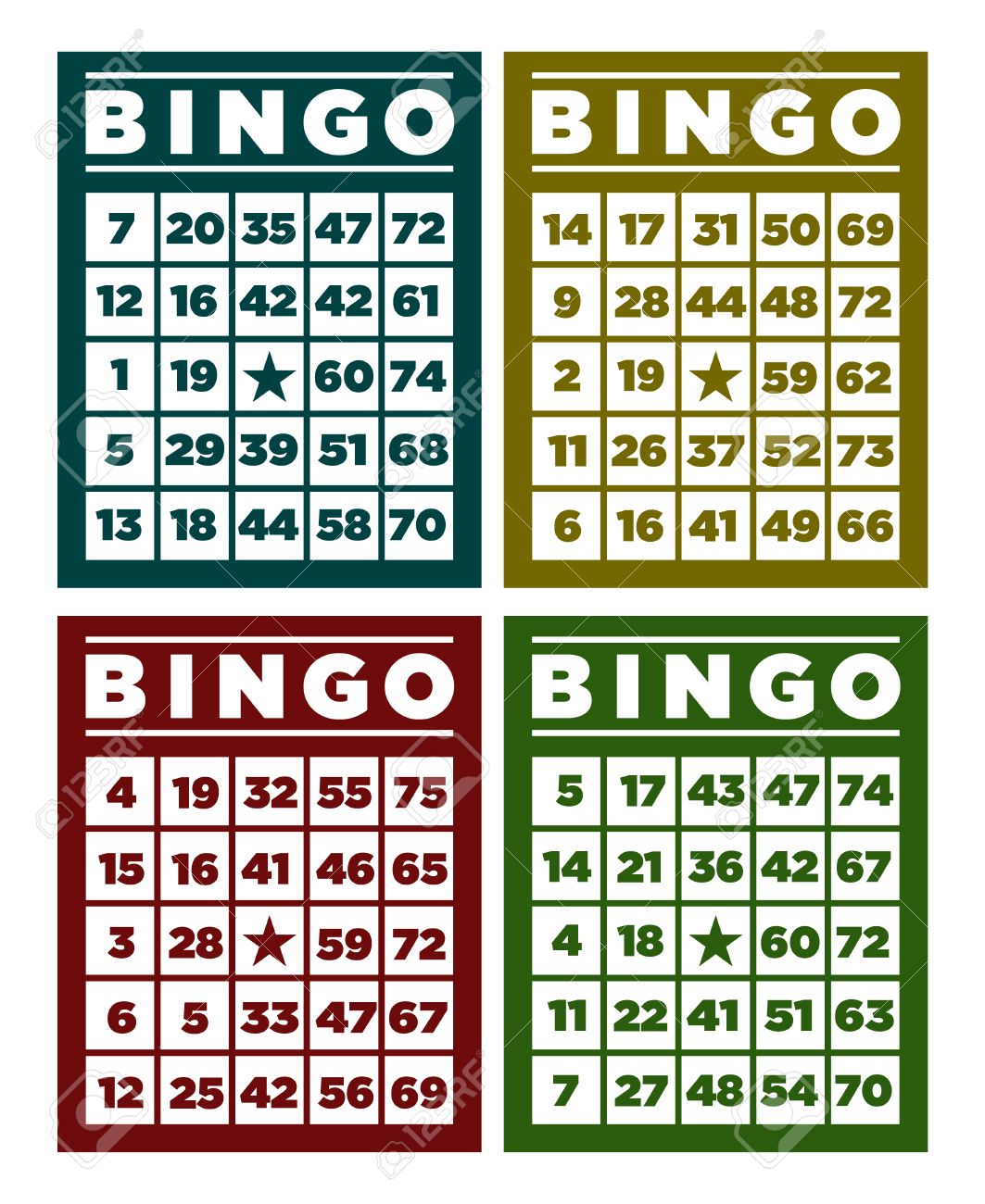 Set Of Retro Bingo Cards Royalty Free Cliparts, Vectors, And Stock  Illustration. Image 25426767.