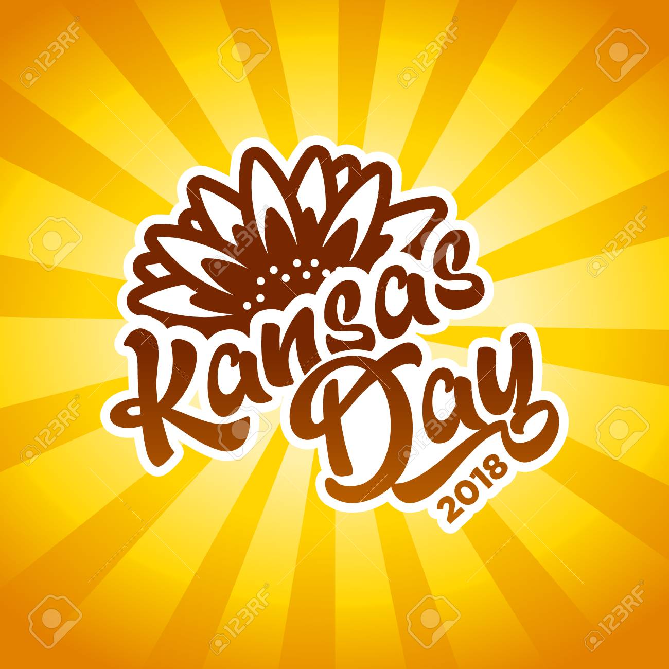 Kansas Day Birthday Banner Poster Royalty Free Cliparts Vectors And Stock Illustration Image 93619906