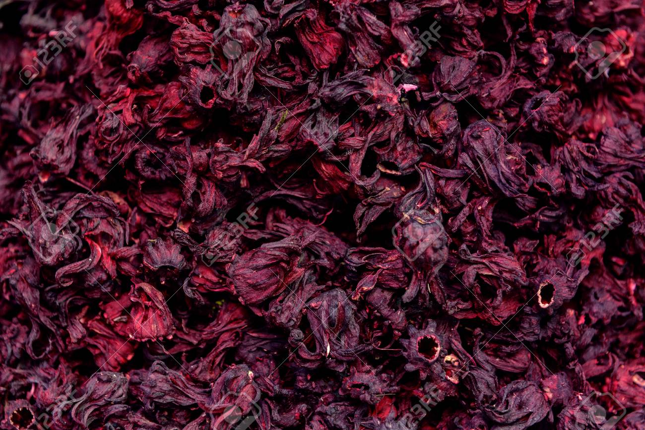 Fond Abstrait De La Texture Des Feuilles De Fleurs Dhibiscus Rouge Séché