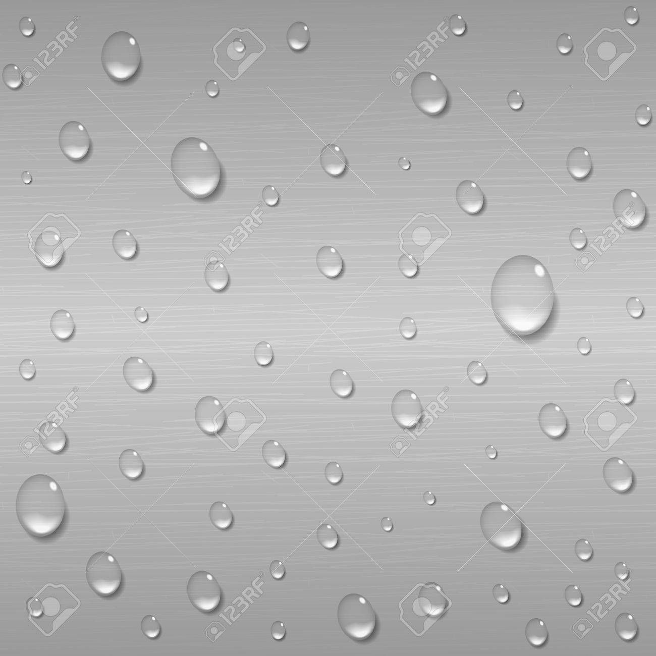 水は ブラシをかけられた金属の背景にしました 雨結露明るいスチール 鉄 アルミ表面テンプレート 液滴 きれいなしずくを雨の日 抽象的なテクノ ベクトル イラスト のイラスト素材 ベクタ Image