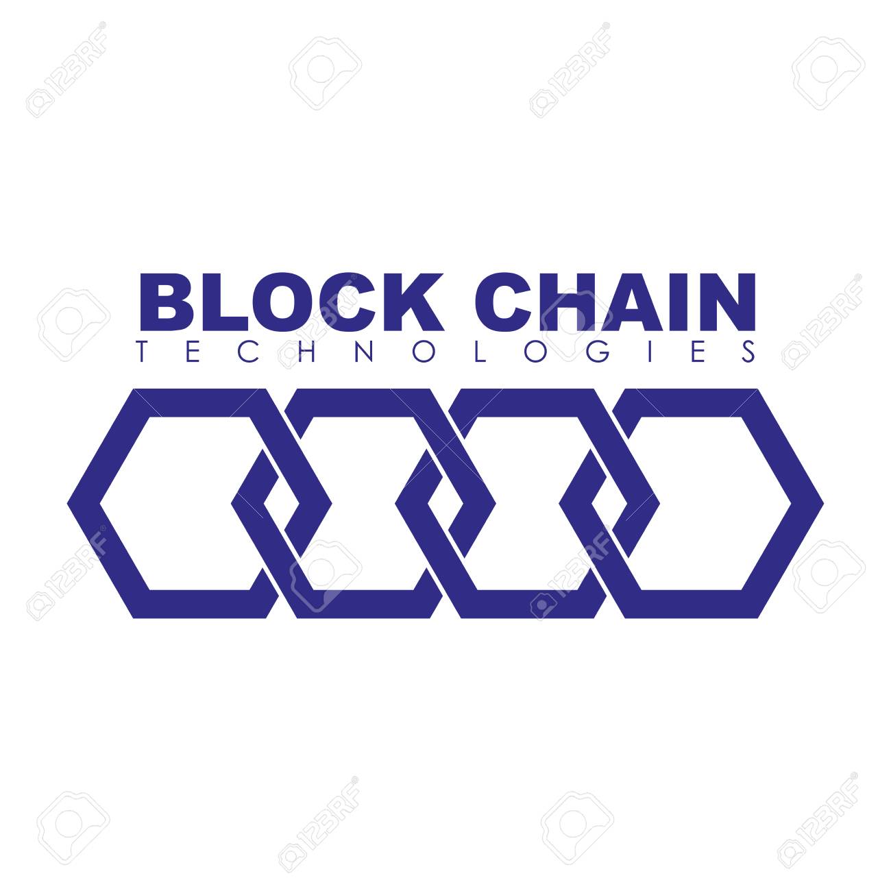 ビジネス ブロック チェーン ロゴ イラスト。のイラスト素材・ベクター Image 87427833