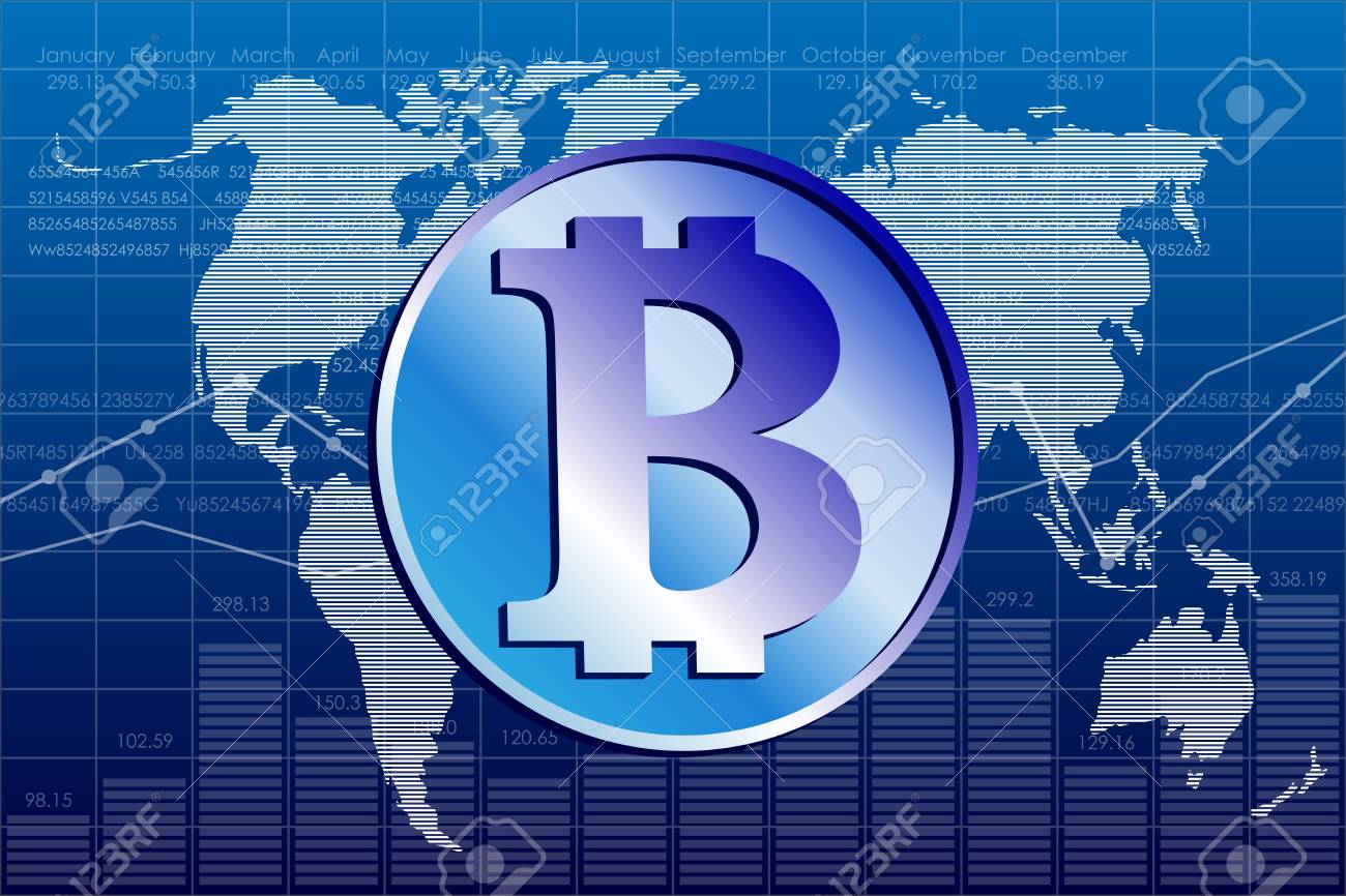 비트 코인과 세계지도 로열티 무료 사진, 그림, 이미지 그리고 스톡포토그래피. Image 88543576