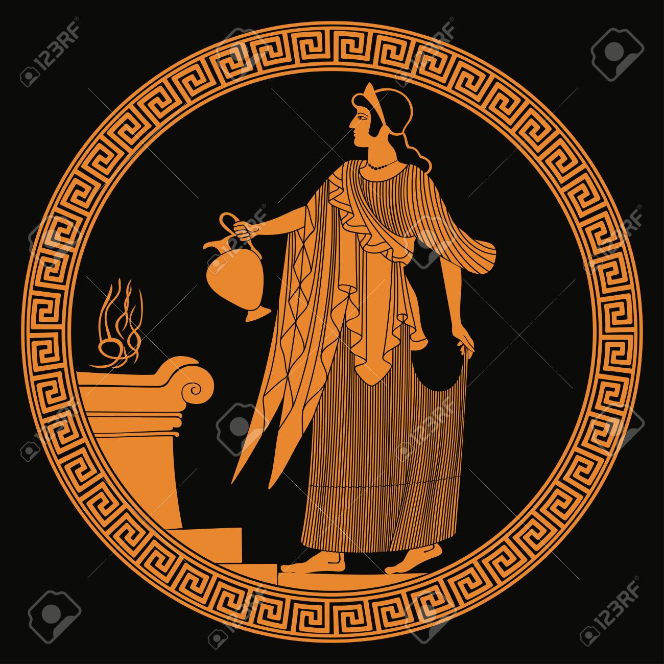 Ancienne Deesse Grecque Aphrodite Avec Un Pichet Dans Ses Mains