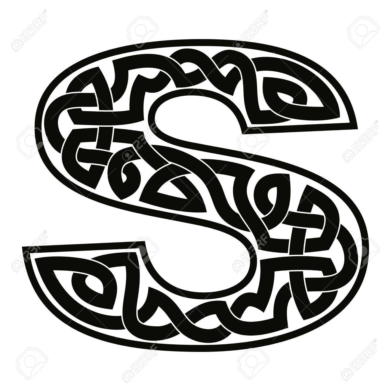 Letter S With Celtic Ornament. Royalty Free SVG, Cliparts, Vectors, and  Stock Illustration. Image 96588301., image size:1300x1300