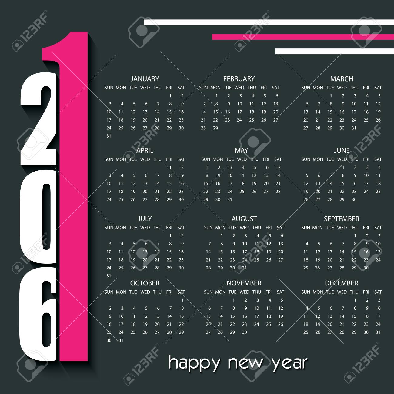 2016 creative calendar design template royalty free cliparts