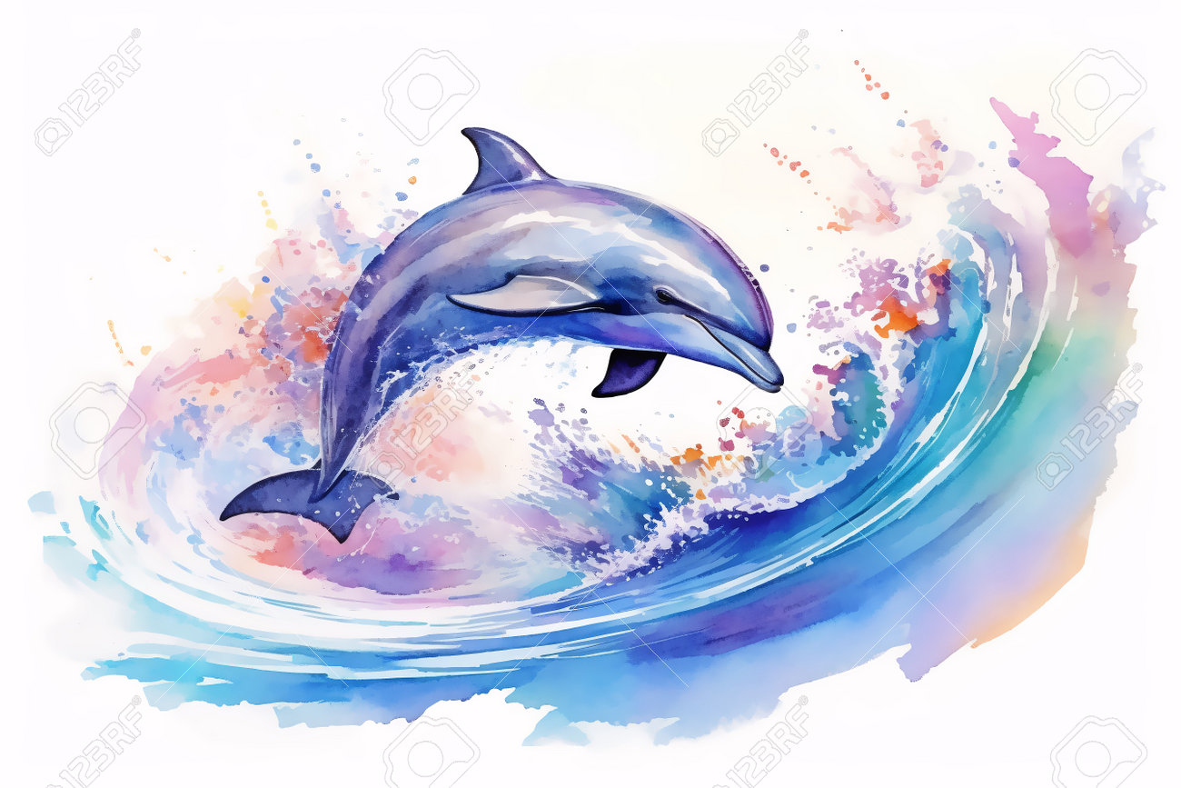 イルカ　絵 受注制作】イルカが見た三つの星 絵画 kuro 通販 10419937