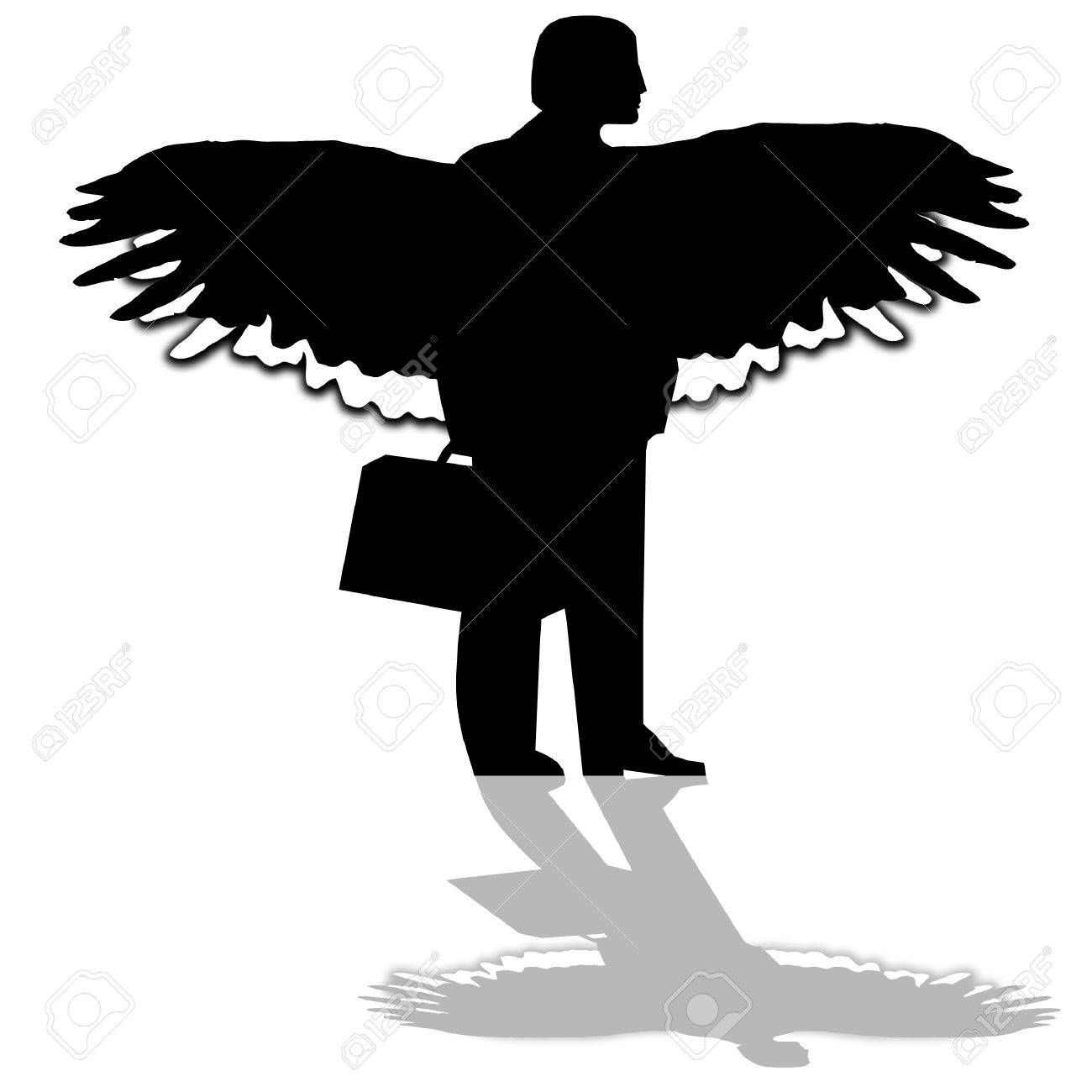 天使のように翼を持つ人のイラスト のイラスト素材 ベクタ Image