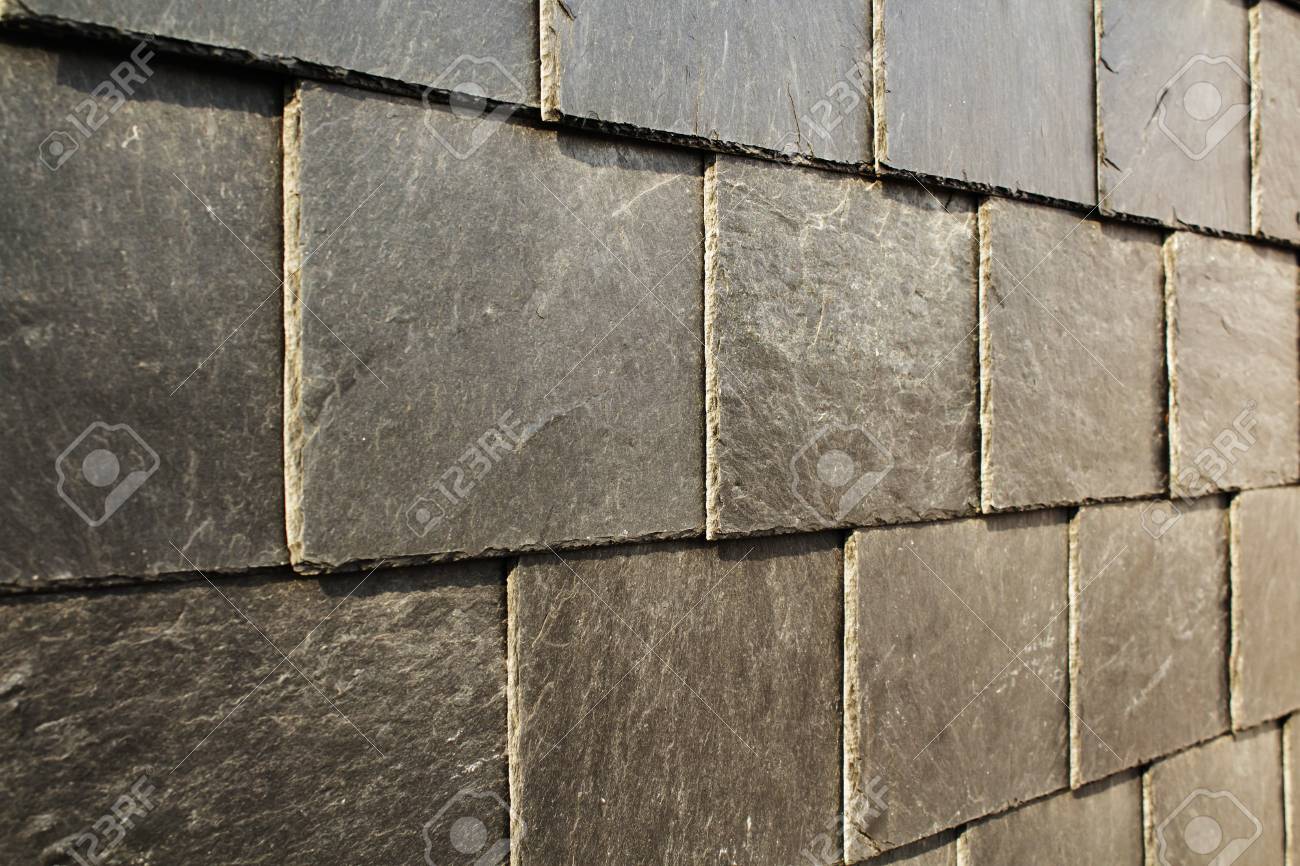 Abstract Detail Of Old Slate Roof Tiles Stock Photo Picture And