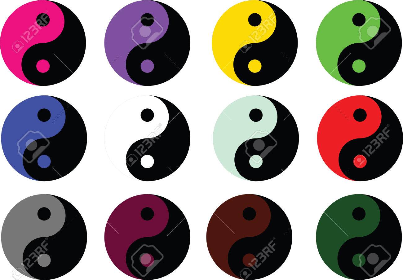 Yin Yang Symbol Icon Colored Vector Illustration Stock Photo Picture And Royalty Free Image Image