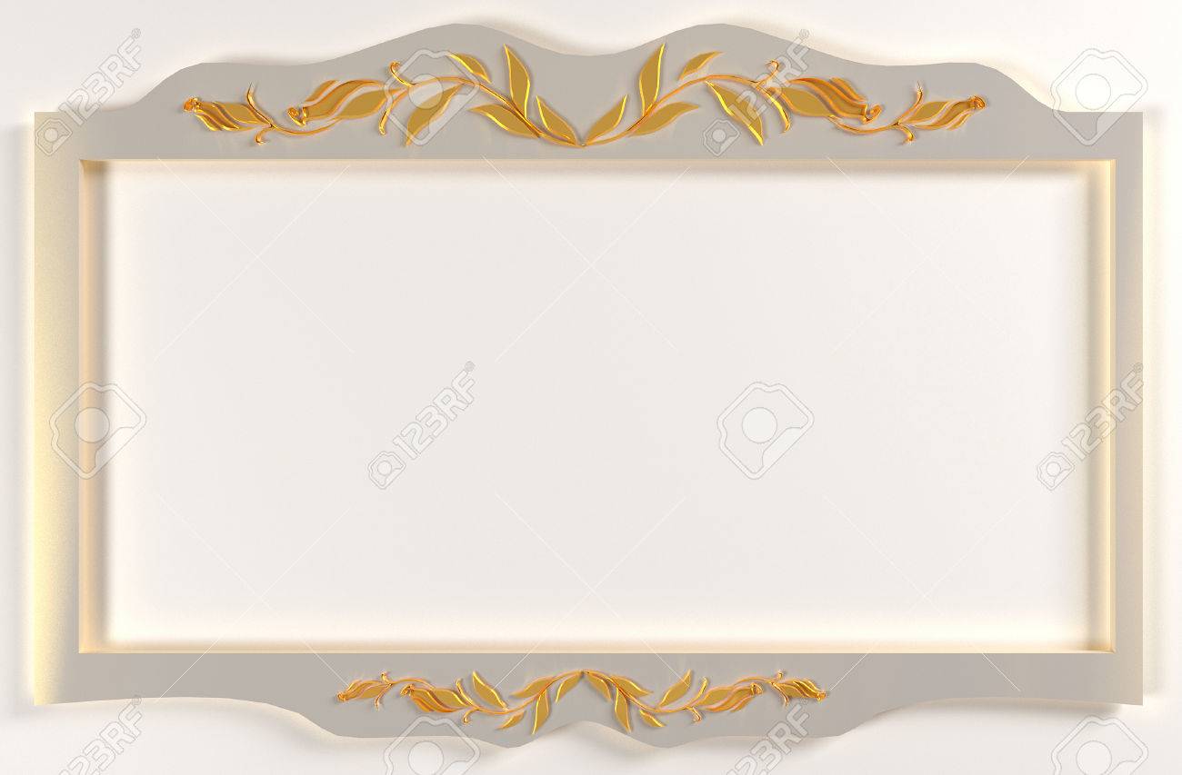 Download White Foto Frame With Gold Drawing 3d Illustration Stock Photo Picture And Royalty Free Image Image 63768963