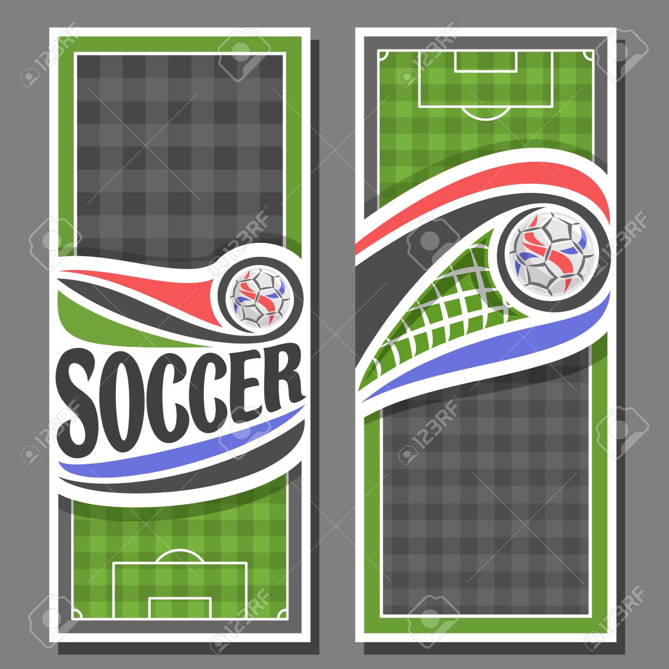 サッカーの垂直バナーのベクトル 灰色の市松模様の背景のボールをサッカーのテーマ グリーン サッカー サッカー フィールド平面図 サッカーのタイトルのための 2 のレイアウト のイラスト素材 ベクタ Image サッカーの垂直バナーのベクトル 灰色の市松模様の背景のボールをサッカーのテーマ グリーン サッカー サッカー フィールド平面図 サッカーのタイトルのための 2 のレイアウト のイラスト素材 ベクタ Image
