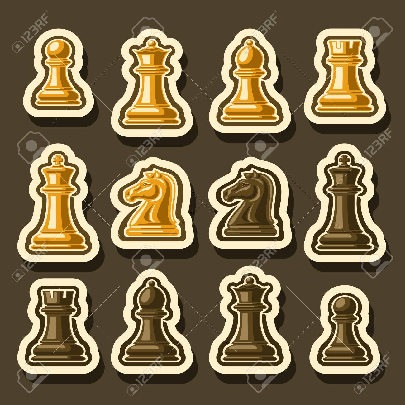 vector set of chess