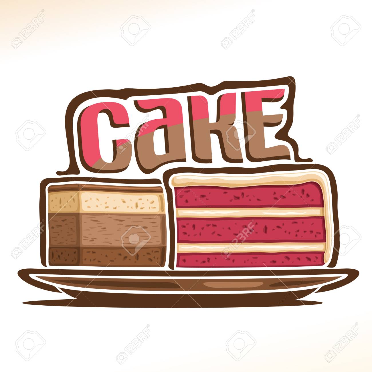 Vecteur Pour Gateau Affiche Avec Deux Morceaux De Gateaux D Anniversaire En Tranches Sur La Plaque Et La Police D Origine Pour Le Mot Gateau Illustration De Confiserie Pour Le Menu De La Patisserie Vecteur Pour Gateau Affiche Avec Deux Morceaux De Gateaux D Anniversaire En Tranches Sur La Plaque Et La Police D Origine Pour Le Mot Gateau Illustration De Confiserie Pour Le Menu De La Patisserie