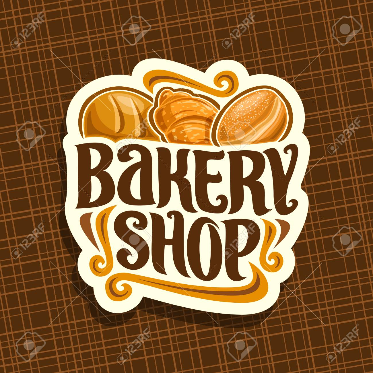 Vector Logo For Bakery Shop Whole Loaf Of Cereal Bread Fresh
