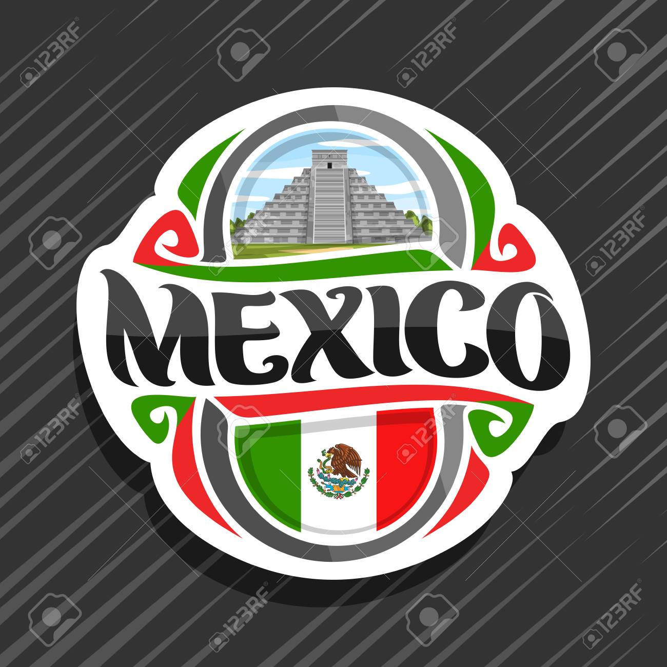 Vector Logo For Mexico Country Fridge Magnet With Mexican State Royalty Free Cliparts Vectors And Stock Illustration Image 105663324