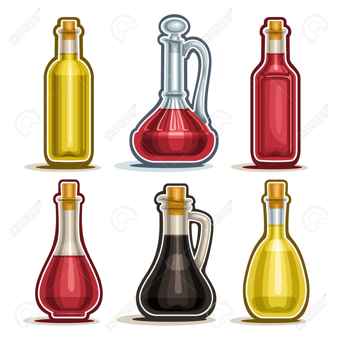 Download Vector Set Of Isolated Bottles 6 Cut Out Outline Containers Royalty Free Cliparts Vectors And Stock Illustration Image 126636903