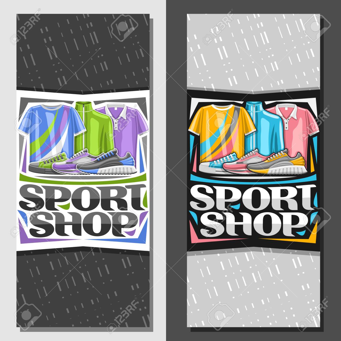 vector layouts for sport shop brochure with graphic illustration sports layouts com