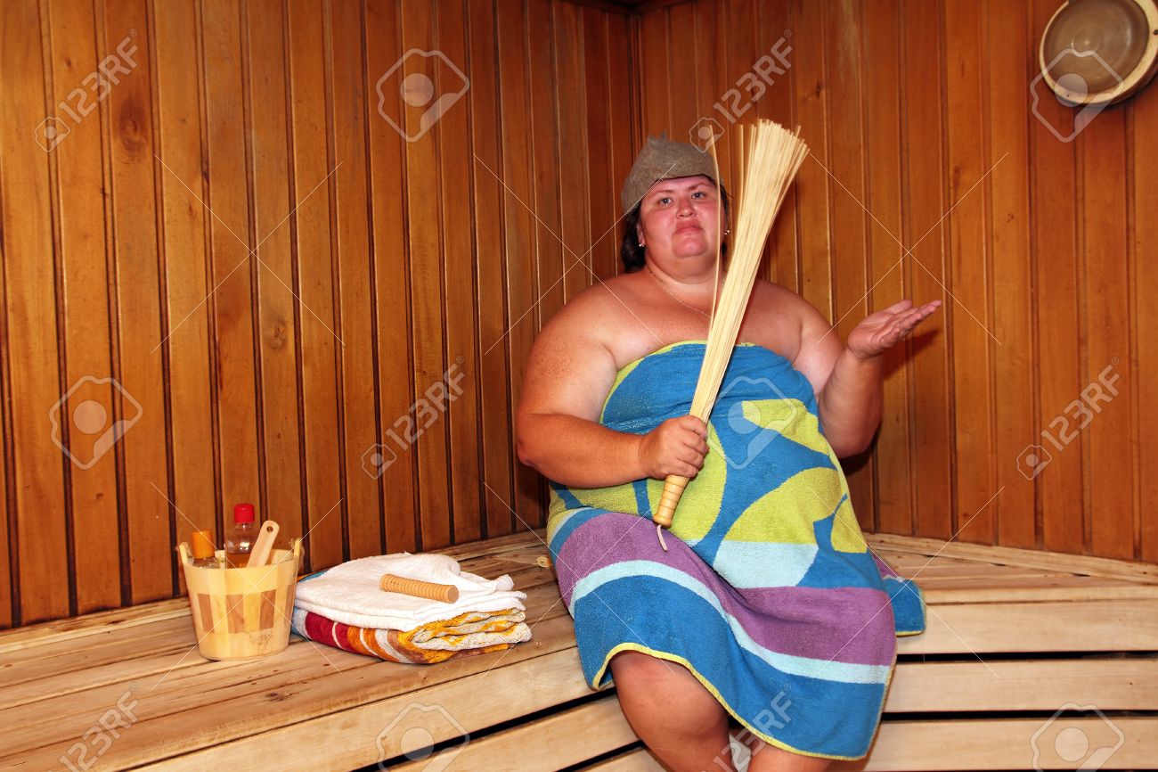 Chubby in the sauna