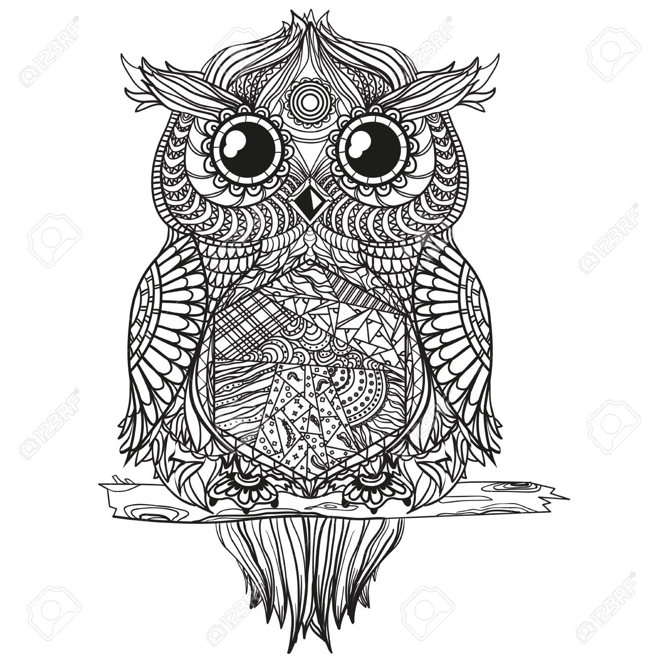 owl zen art design
