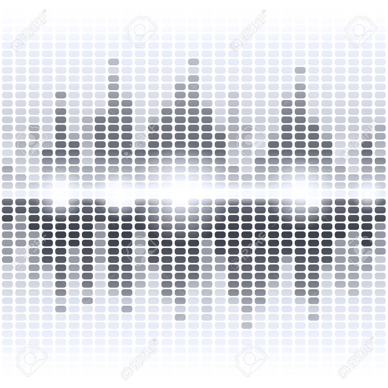 白の背景にグレーのデジタルイコライザーを輝いています のイラスト素材 ベクタ Image