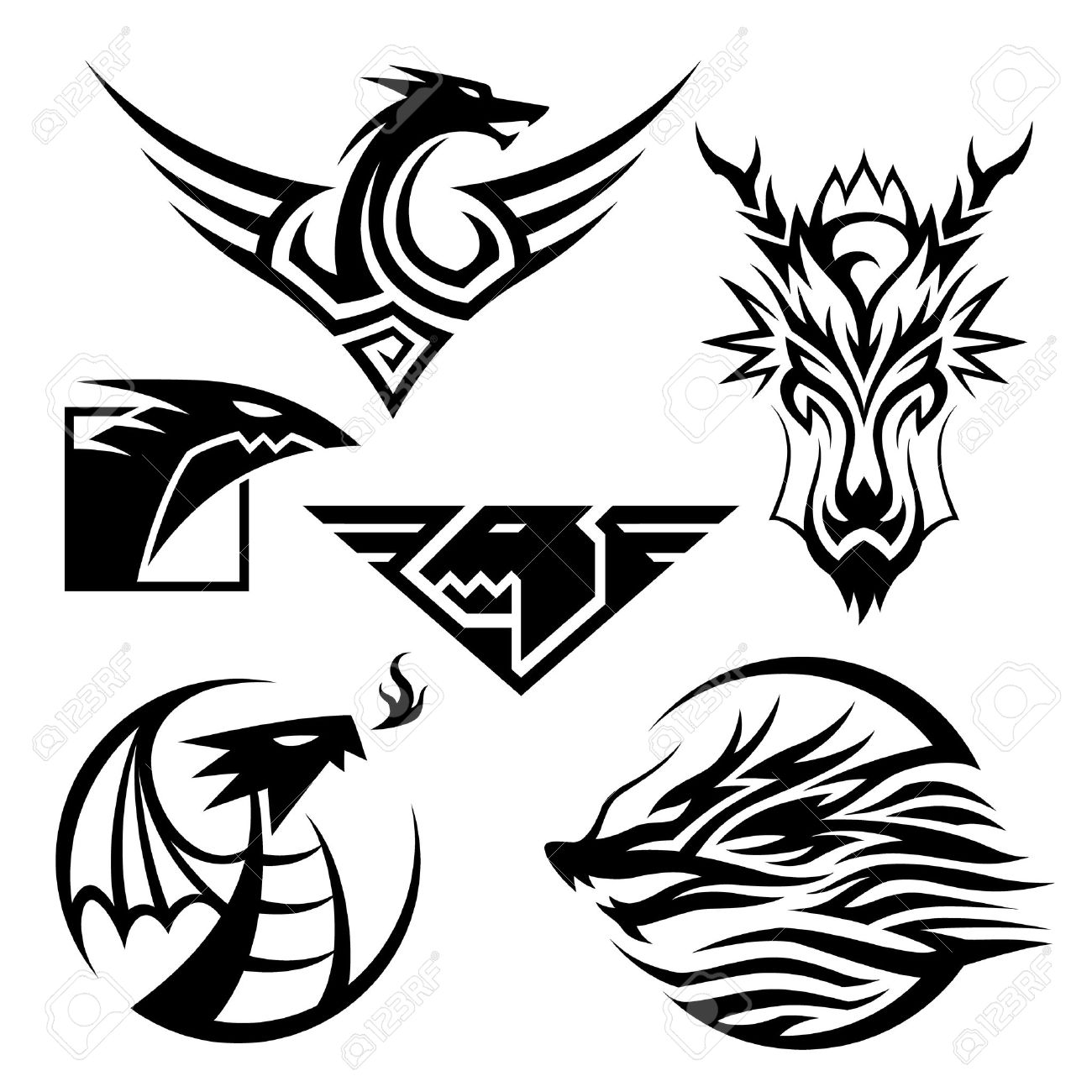 dragon symbols 6 different