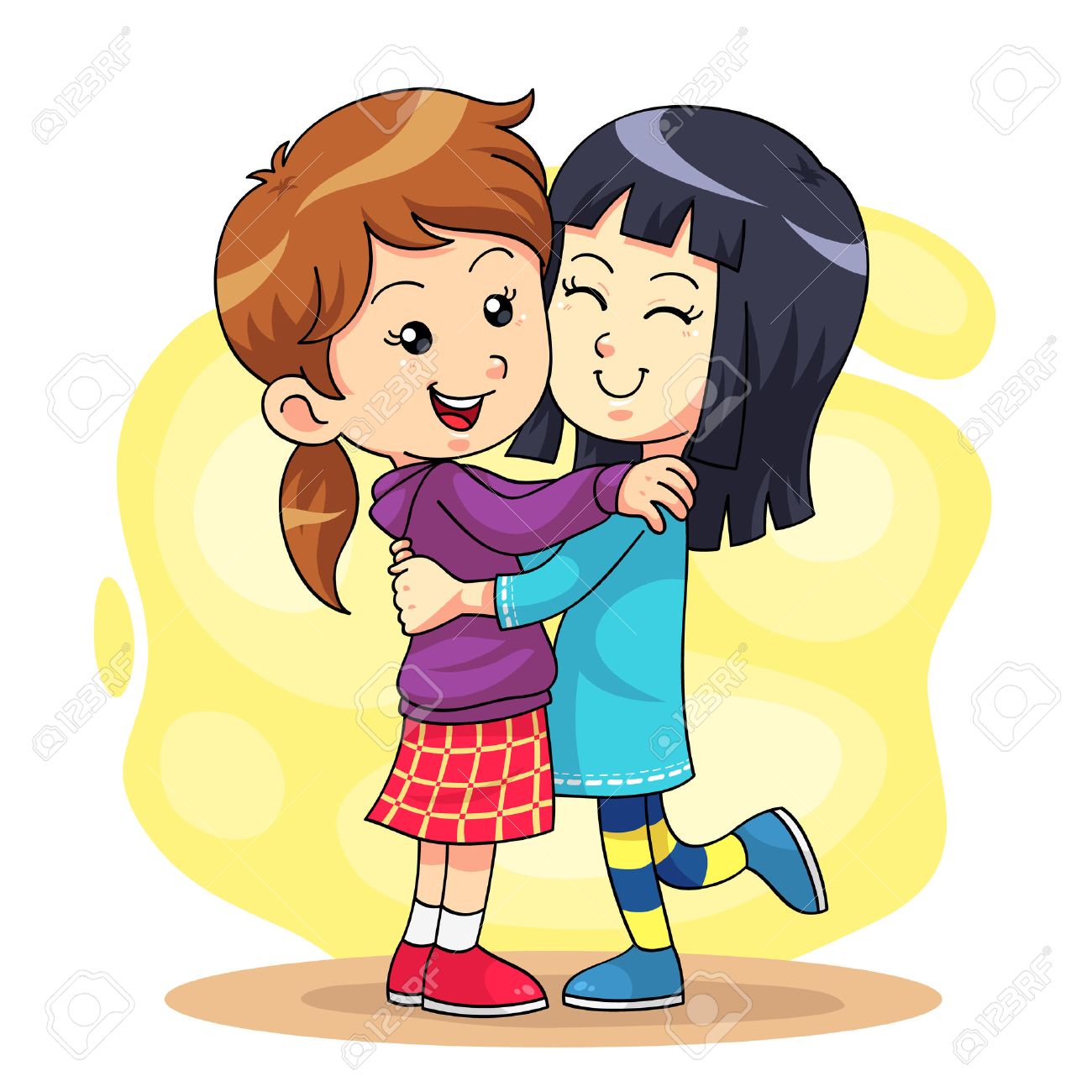 Hug Play 2 Kids Doing Hug Play Each Other Royalty Free SVG, Cliparts,  Vectors, And Stock Illustration. Image 22719379.
