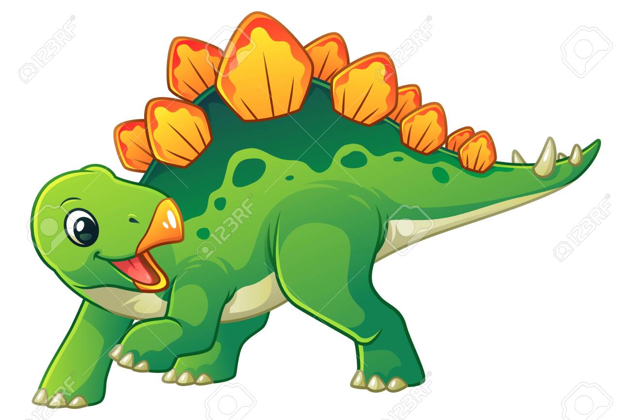 Little Stegosaurus Cartoon Illustration Royalty Free SVG, Cliparts,  Vectors, and Stock Illustration. Image 151902766., image size:1300x866