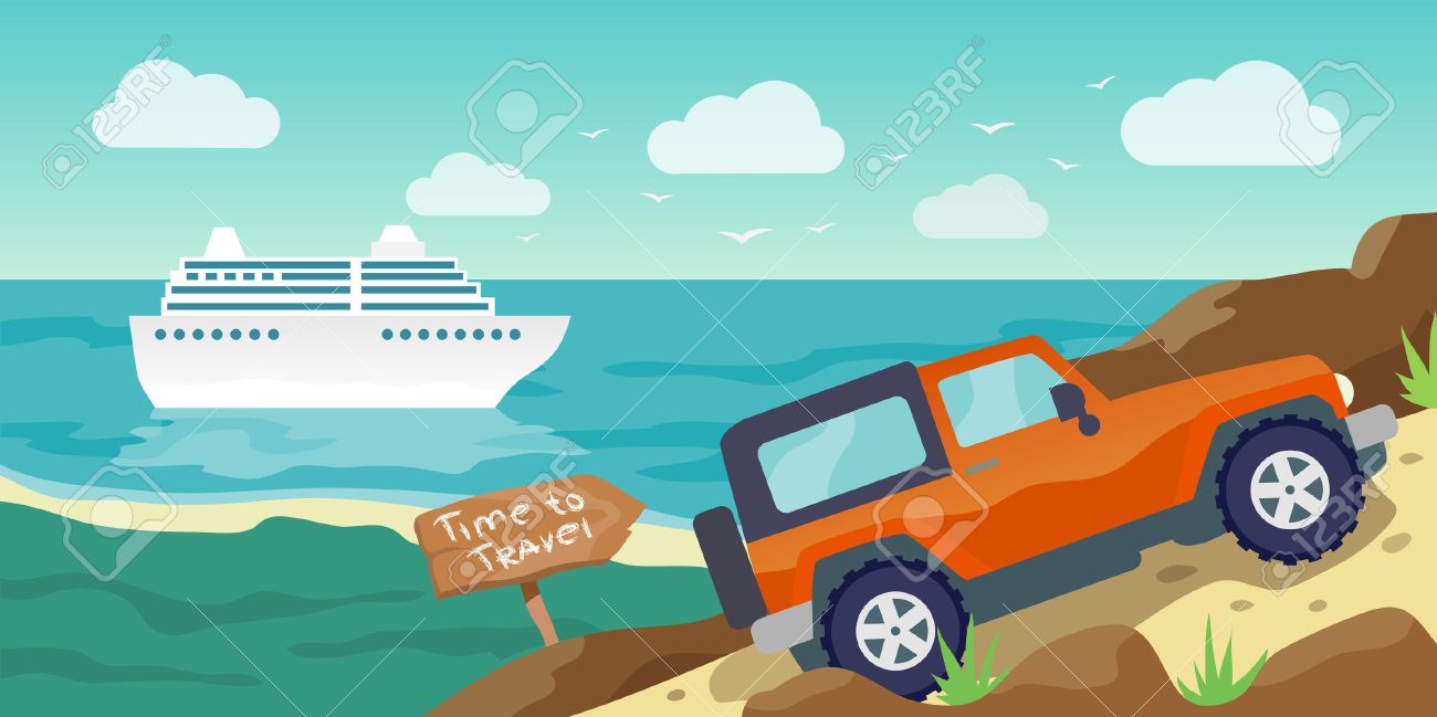 Travelling Banner Flat Illustration Business Travel Concept Stock Vector Travelling Banner Flat Illustration Business Travel Concept Stock Vector