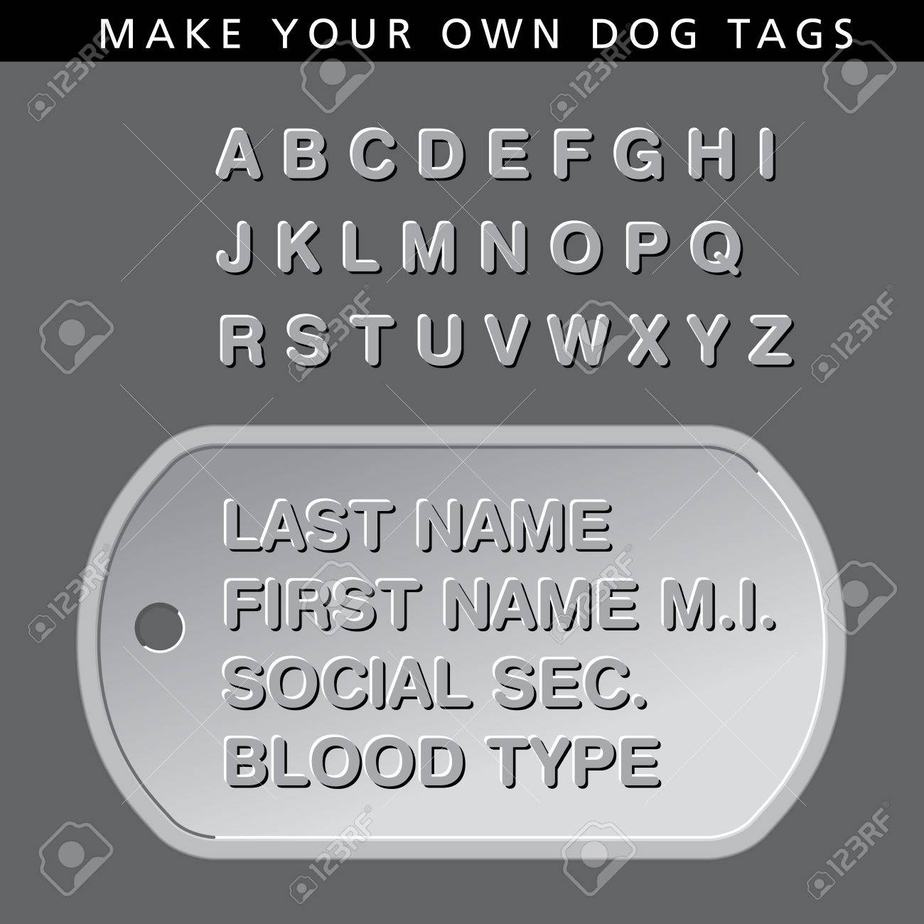 make your own message on this dog tag royalty free cliparts vectors
