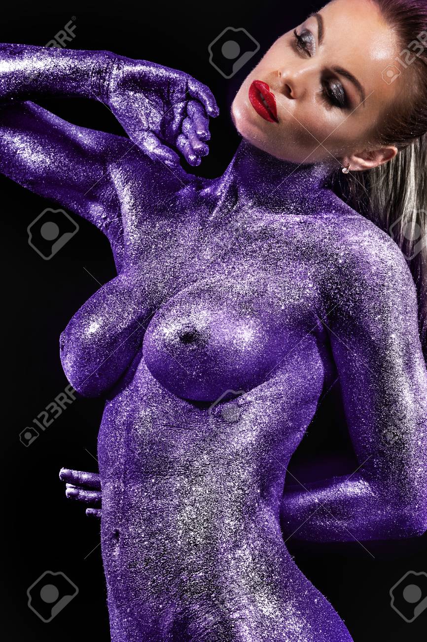 bodypainted girls Portrait Of Nude Girl Body Painted With Tinsel And Sparkles On Black  Background Stock Photo, Picture and Royalty Free Image. Image 99538940.