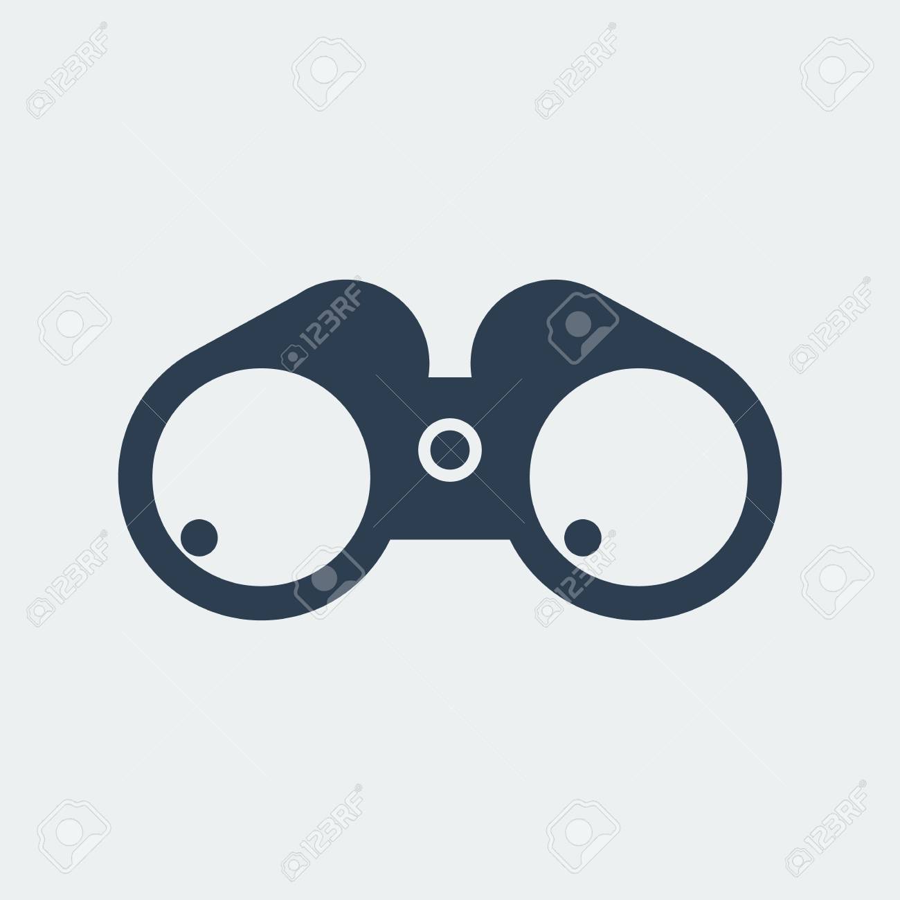 Binoculars Icon. Silhouette Flat Design Vector Illustration Клипарты, SVG,  векторы, и Набор Иллюстраций Без Оплаты Отчислений. Image 81632349