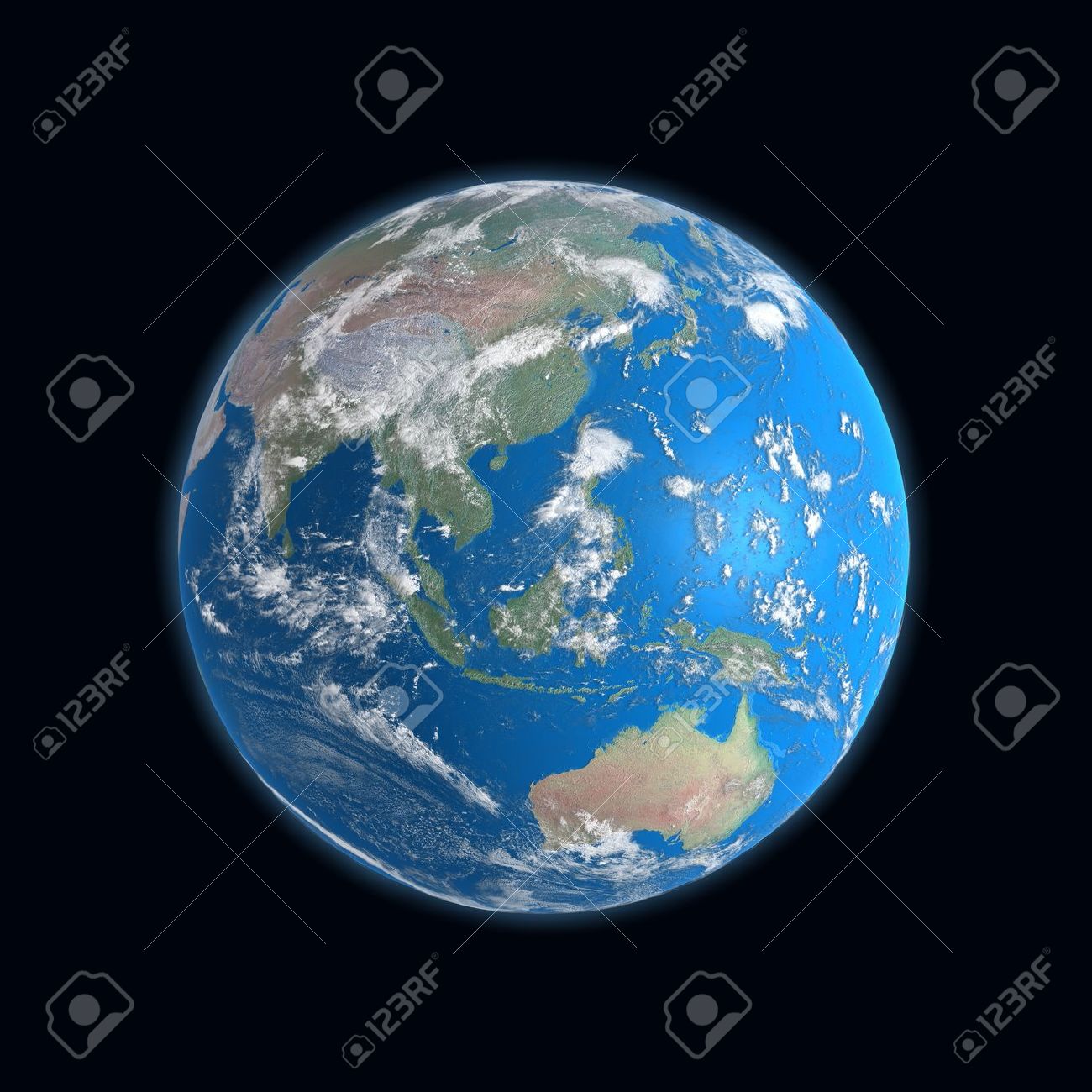 detailed earth map china indonesia australia stock photo 10628146