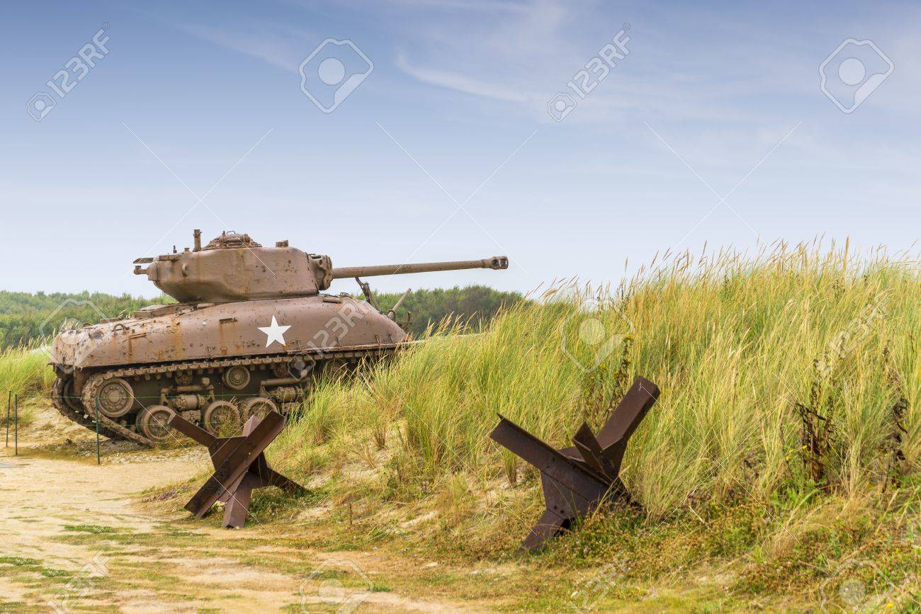 WW2 Char Sherman à Utah Beach