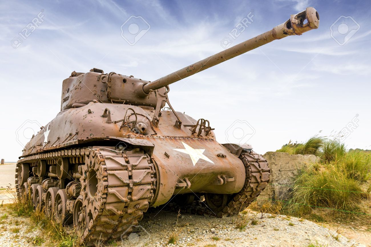 Old And Rusty Sherman Tank From Ww2 Stock Photo, Picture And Royalty Free  Image. Image 21954161.