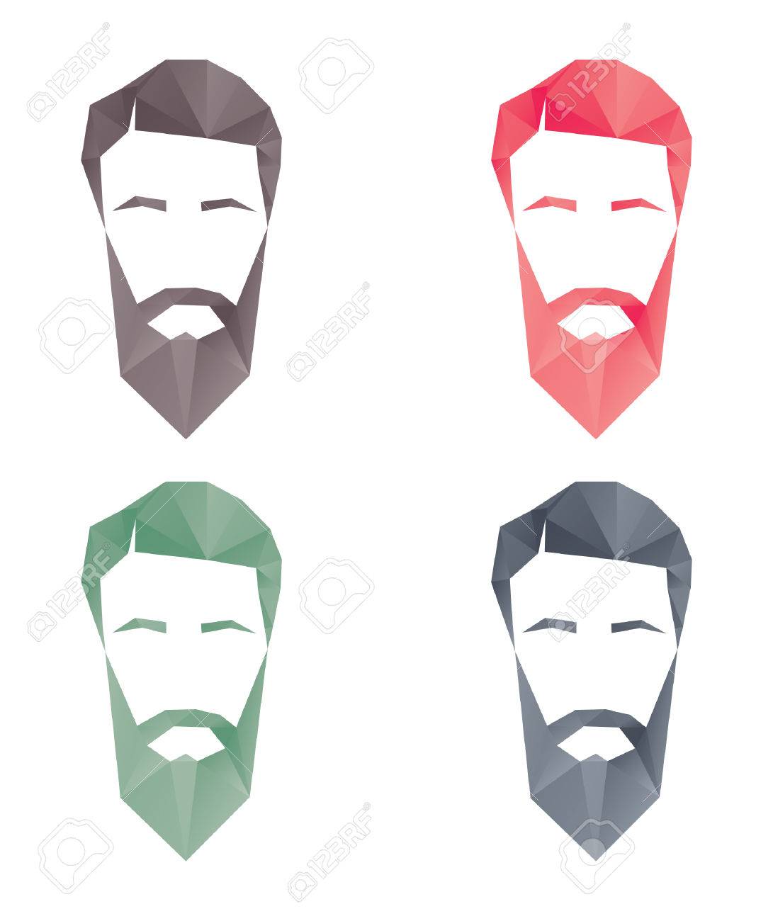 ベクトルのアイコン ポリゴン スタイルで顔をマンのイラスト素材 ベクタ Image 2955
