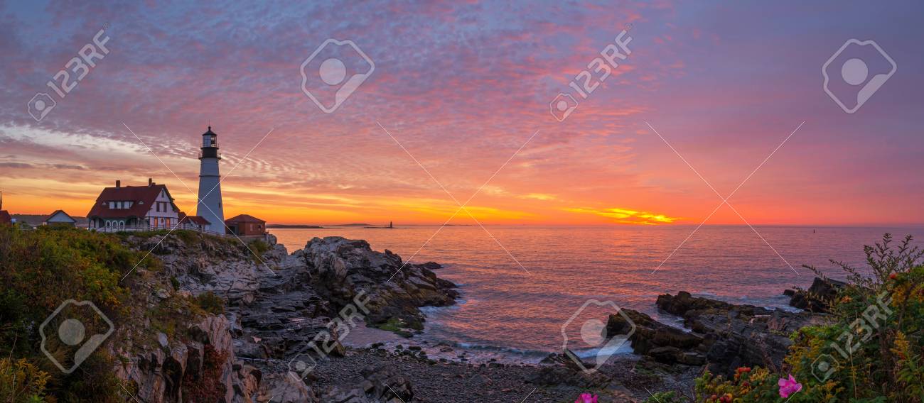 portland head lighthouse sunrise