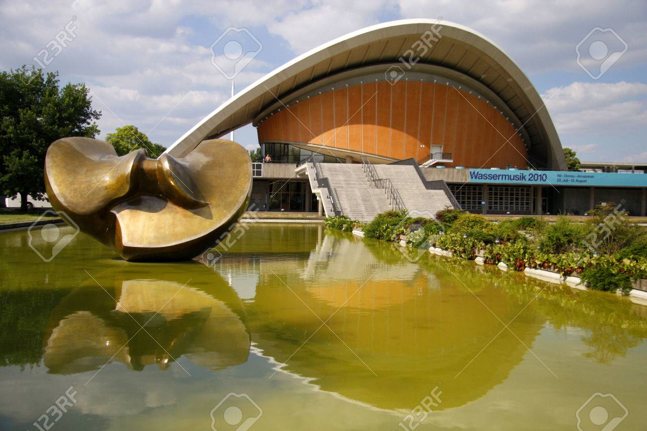 House of world cultures with the newly restored henry moore sculpture bronze figure