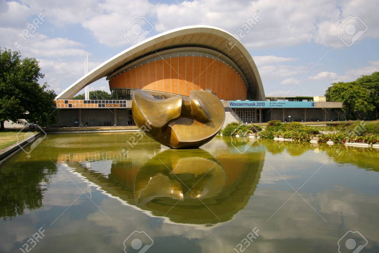 House of world cultures with the newly restored henry moore sculpture bronze figure