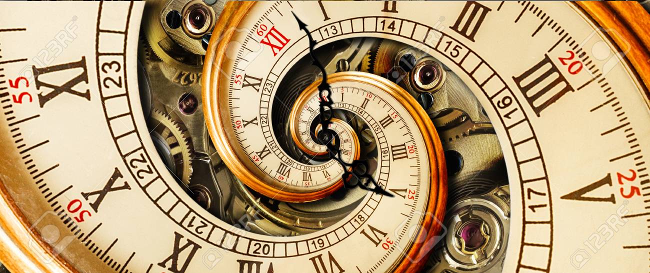 Romano Del Árabes Moda Números Reloj Mecanismo Antigüedad EspiralMira Clásico Antiguo RelojDe Fractal Abstracto El Manos W29EIDHY