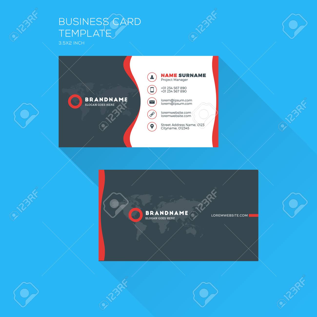 corporate business card print template personal visiting card