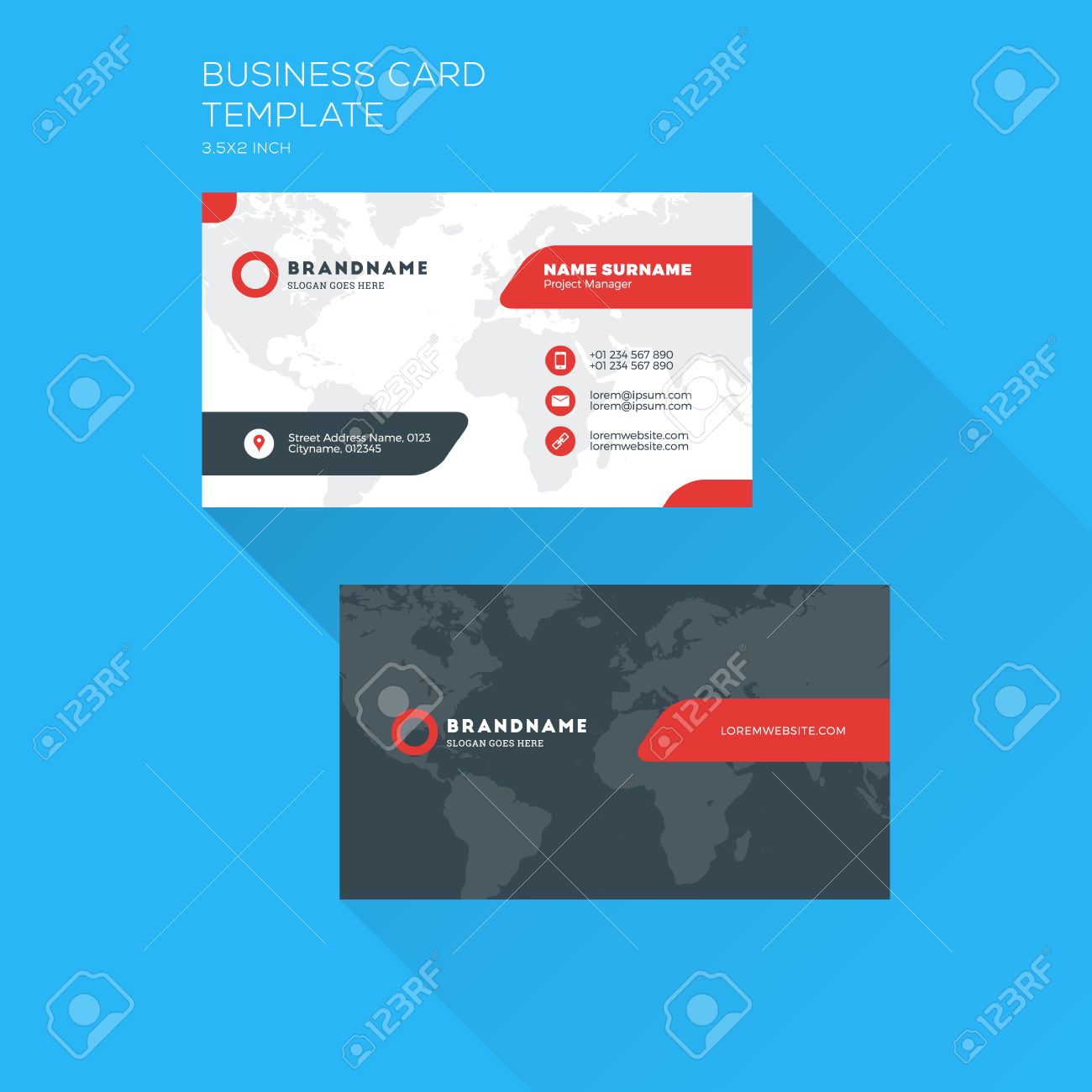 Corporate Business Card Print Template. Personal Visiting Card With Template For Cards To Print Free