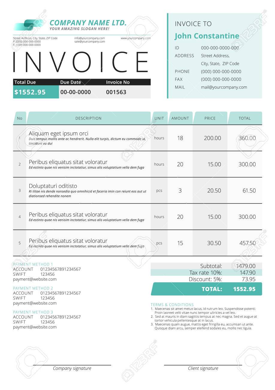 business invoice template vector illustration invoice form business invoice