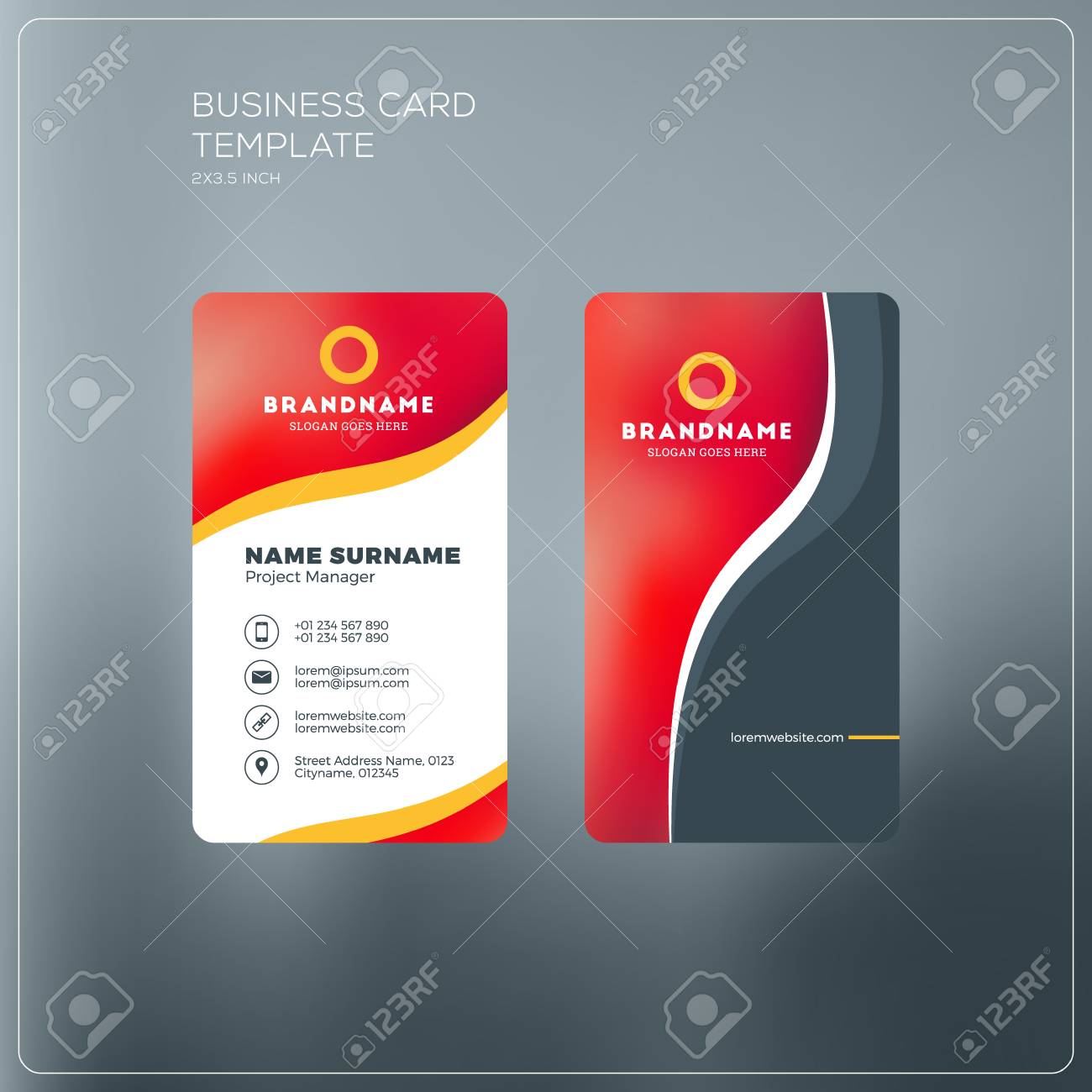 vertical business card print template personal business card